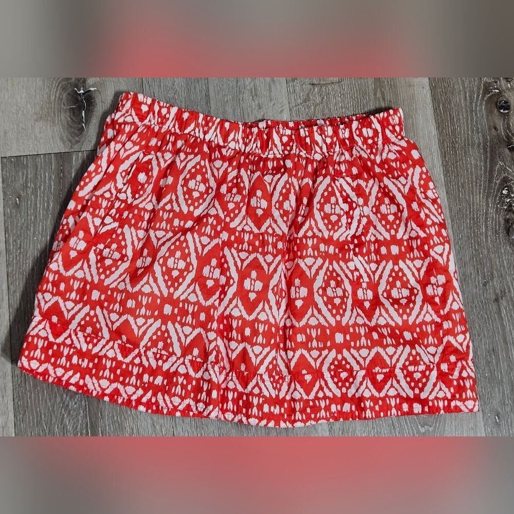J.CREW Orange & White Ikat Mini Skirt | Women’s Size M